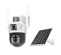 Tufgo Caméra de sécurité solaire sans fil 4 MP à double objectif avec système de vidéosurveillance PTZ 4G avec couleur pour vision nocturne détection humaine suivi automatique IP66 pour patrouille de