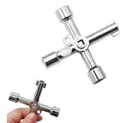 TUFLZO Clé Triangle 5 en 1 en Acier, Clé Universelle en Croix avec Profils Triangulaires et Carrés pour Armoire Électrique, Compteurs d'Eau et de Gaz, Ascenseurs & Poubelles, 55 g