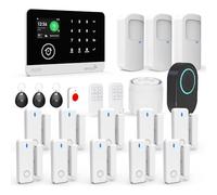TUGARD 22 Pièces Système D'alarme Domestique Intelligent sans Fil WiFi/GSM avec Application, Détecteur de Mouvement, Détecteurs de Porte et de Fenêtre, Télécommandes, Sirène, Compatible avec Alexa