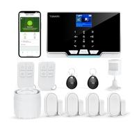TUGARD Alarme de sécurité avec Alerte par Application de téléphone, écran TFT coloré de 4,6 cm, kit de 12 pièces, capteur de Moniteur, télécommandes, Fonctionne avec Alexa et Assistant pour Maison,