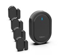 TUGARD Sonnette-Alarme sans Fil pour Porte et fenêtre, 39 sonneries, portée jusqu'à 80 m en Espace Ouvert, kit avec 1 Sonnette-Alarme et 4 Paires de capteurs, sécurité pour Maison et Magasin, Noire