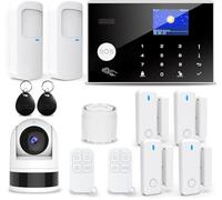 TUGARD Système de Sécurité Domestique 4G,13 Pièces Système d'Alarme, 1080P Système d'Alarme de Caméra de Surveillance sans Fil avec Alarme Sirène 120dB Compatible avec Alexa Google