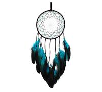 Tuidzljd 1 Pièces Attrape-Rêves Arbre Bleu avec Plumes, Filet Circulaire Traditionnel Indien Fait à la Main pour Décoration Murale