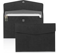 Tuidzljd 2 Pièces Dossier de Documents, Imperméable Mince en Cuir PU A4 Enveloppe Dossier Extensible Organisateur de Fichiers Portefeuille Étui de Rangement Facile à Utiliser