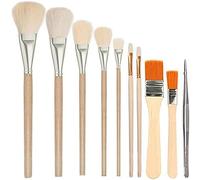 Tuidzljd Ensemble de 7 Pinceaux Plaqués Or - Pinceaux en Poils de Chèvre, Pinceaux Métalliques en Feuille, Fournitures D'Artisanat en Papier Métallisé