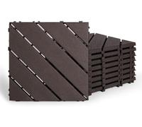 Tuiles de terrasse à emboîtement composites bois-plastique | Multicolore 10/20 pcs 12x12 pouces : Décoration de paysage de balcon de pelouse de jardin(Coffee,10pcs)