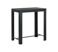 vidaXL Table de bar de jardin noire 100x60,5x110,5 cm Poly rotin