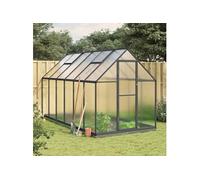 Tuinkas met basisframe 334x169x202 cm aluminium antracietkleur3266331