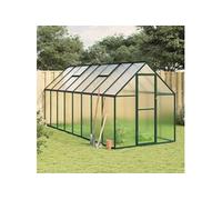 vidaXL - Serre avec cadre de base - aluminium - vert - 445x169x195 cm