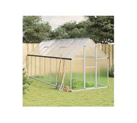 vidaXL Serre avec cadre de base 445x169x195 cm Aluminium et polycarbonate Argenté