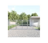 vidaXL Portail de jardin grillagé argenté 400 x 125 cm en acier galvanisé 154555