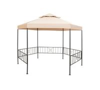 vidaXL Pavillon de jardin Tente de réception Hexagonal Beige 323x265 cm
