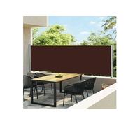 vidaXL Marquise latérale extensible 140x600 cm Marron
