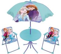 ARDITEX WD16133 Set de Table (50 x 50 x 48 cm), 2 chaises (38 x 32 x 53 cm) et Parasol (diamètre 110 cm) de Disney-Frozen