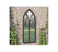 vidaXL Miroir de jardin Noir 70x30 cm Fer pour utilisation extérieure