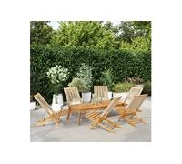 vidaXL Chaises de jardin 6 pcs. Pliable Beige Bois massif Acacia