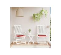 vidaXL Coussins de Chaise 2 pcs Rouge 50x50x3 cm