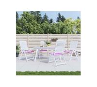 vidaXL Lot de 4 Coussins de Chaise de Jardin, Galettes de Siège Antidérapantes, Décoration Terrasse Patio Extérieur, Rose 50x50x4 cm Tissu