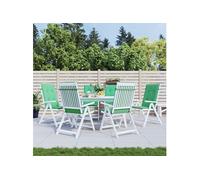 VidaXL Coussins de chaise à dossier haut - Lot de 6 vert