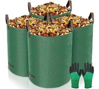 Tuinzak 4 x 272 litres, sacs de collecte de déchets pour le jardin, autoportants et pliables