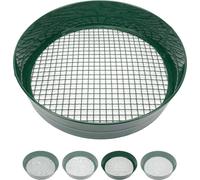 Tuinzeef en différents Maasmaten, tamis rond 33 cm de diamètre, tamis de terre pour graines, terre, compost, pierres, mauvaises herbes, gravier | empilable | très robuste | résistant à la rouille (9 m