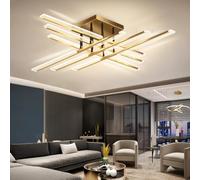 TUJJTU Plafonnier LED Moderne Φ109 cm Doré Intensité Variable Pour Salon | Luminaire Géométrique 12 Têtes Avec Télécommande Métal Acrylique Pour Chambre Salle Manger Cuisine Bureau