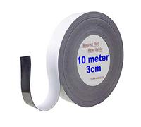 TUKA 10m x 30mm x 1mm Magnétique Ruban de Marquage, Réinscriptible Découpable Bande Magntica pour Étiquetage, Tableau Blanc, Tableaux Magnétiques etc. Inscriptible Effaçable, Blanc TKD9046-3cm