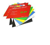 TUKA 12x A4 Feuille Magnétique pour la Découpe, Inscriptibles et Effaçable, Film Aimant Flexible Plaque magnétique, pour Tableau Blanc, Étiquette Magnétique, Affiche, Lot de 12 en 6 couleurs TKD9040