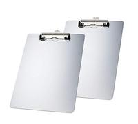 TUKA 2x A4 Porte-bloc en Aluminium, avec Pince, Haute Résistant Planchettes en Aluminium de Haute Qualité, Idéal pour le Travail Quotidien, Clip Planches 2er Pack en Couleur Argent TKD8025-silver-2x