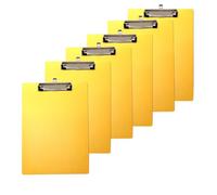 TUKA 6x A4 Porte-bloc en Aluminium, avec Pince, Haute Résistant Planchettes en Aluminium de Haute Qualité, Idéal pour le Travail Quotidien, Clip Planches 6er Pack en Couleur Dorée, TKD8025-golden-6x
