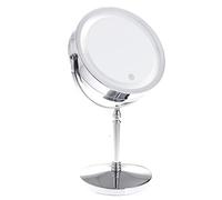 TUKA Dimmable Lumineux Miroir Maquillage, 10x Grossissant LED Miroir cosmétique pour Rasage dans Salle de Bain, À Piles ou avec Prise française, Écran Tactile Variateur d’Intensité, TKD3144-10x