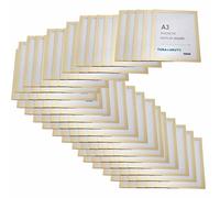 TUKA-i-AKUT 100x A3 Cadre d'affichage Magnétique, Adhésif pour Signe Enseignes, Pochette Cadre d'information Fermeture Magnétique, Porte Affiche, Sachet de 100 Couleur Or, TKD8400-A3-100x