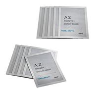 TUKA-i-AKUT 10x A2 Cadre d'affichage Magnétique, Adhésif pour Signe Enseignes, Pochette Cadre d'information Fermeture Magnétique, Porte Affiche, Sachet de 10 Couleur Argent, TKD8400-A2-10x