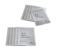 TUKA-i-AKUT 10x A4 Cadre d'affichage Magnétique, Adhésif pour Signe Enseignes, Pochette Cadre d'infArgentmation Fermeture Magnétique, PArgentte Affiche, Sachet de 10 Couleur Argent, TKD8400-A4-10x
