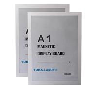 TUKA-i-AKUT 2x A1 Cadre d'affichage Magnétique, Adhésif pour Signe Enseignes, Pochette Cadre d'information Fermeture Magnétique, Porte Affiche, Sachet de 2 Couleur Argent, TKD8400-A1-2x
