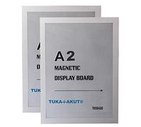 TUKA-i-AKUT 2x A2 Cadre d'affichage Magnétique, Adhésif pour Signe Enseignes, Pochette Cadre d'information Fermeture Magnétique, Porte Affiche, Sachet de 2 Couleur Argent, TKD8400-A2-2x