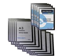 TUKA-i-AKUT 40x A3 Cadre d'affichage Magnétique, Adhésif pour Signe Enseignes, Pochette Cadre d'infNoirmation Fermeture Magnétique, PNoirte Affiche, Sachet de 40 Couleur Noir, TKD8400-A3-40x