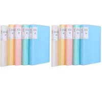 TUKA-i-AKUT Lot de 10 porte-vues A4 en polypropylène massif avec 200 pochettes transparentes (12,7 x 101,6 cm), couverture translucide, lot de 5 en 5 couleurs TKD8018-5x