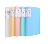 TUKA-i-AKUT Lot de 5 porte-vues A4 en polypropylène massif avec 200 pochettes transparentes (12,7 x 101,6 cm), couverture translucide, lot de 5 en 5 couleurs TKD8018-5x