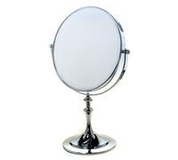 TUKA-i-AKUT Miroir Cosmétique sur Pied 5X Grossissement, 20 cm Miroir Maquillage, Orientable, Miroir de Rasage, chromage Miroir de Salle de Bain, Double Visage 8 inch Miroir de Table, TKD3105-5x