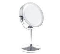 TUKA Lumineux Miroir Maquillage 10X Grossissant, LED Miroir cosmétique pour Rasage dans Salle de Bain À Piles, Double Face avec Normale et Grossissant, TKD3145-10x