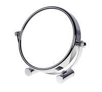 TUKA Miroir Maquillage Grossissement x5, 5 inch Compact Miroir Cosmétique sur Pied, Chrome, Ø 12,5 cm, 100% et 500% orientable sur 360°, Haute Qualité Miroir de Table, TKD3104-5x