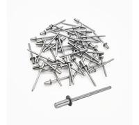 TUKEVA 50 Pcs 4 x 8mm Rivet Pop Aveugle à Tête Bombée Rivets aveugles en 304 acier inoxydable Rivets à tête fermée Acier inoxydable Rivets Pop pour l'industrie métal bois plastique inox etc (4 x 8mm)
