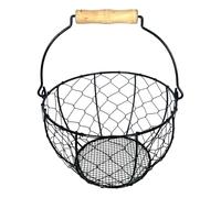 tulahkomen Panier de collecte d'œufs | Conteneur de rangement en fil métallique avec poignée - Panier de collecte d'œufs de poule | pour l'organisation de la cuisine, du garde-manger, de la maison, de