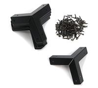 Tulead Lot de 20 protections d'angle en fer en forme de L pour coins de meubles - 3,3 x 0,9 cm - Noir - Avec clous de montage