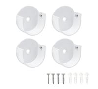 Tulead Lot de 4 supports d'étagère blancs en forme de U pour tringle à rideau de douche 3,6 x 1,8 cm