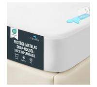 TULENA Protège-Matelas 160 x 200 cm - Drap-Housse 100% imperméable, Respirant et Doux - Surmatelas Anti-Urine et Anti-Transpiration, Housse de Couette Anti-acariens, Housse de Matelas imperméable