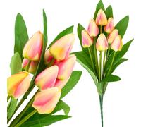 Tulipe Grand bouquet de tulipes X9 Fleurs artificielles Tulipes En Bouquet Rose