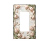 Tulipes - Plaque murale décorative en plastique - Taille standard - Pour salon, chambre à coucher, maison ou bureau