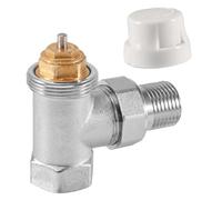 Tulov Vanne thermostatique G1/2, en laiton 1/2", raccord de retour 1/2", valve de passage 1/2" avec raccord fileté, valve de chauffage, valve de radiateur, tête thermostatique pour radiateur